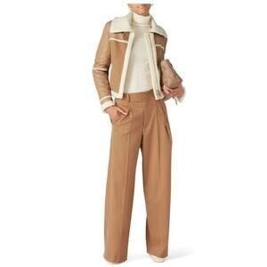 RTR sz Large Jonathan simkhai tan adelynn faux sherpa lined long sleeve jacket
